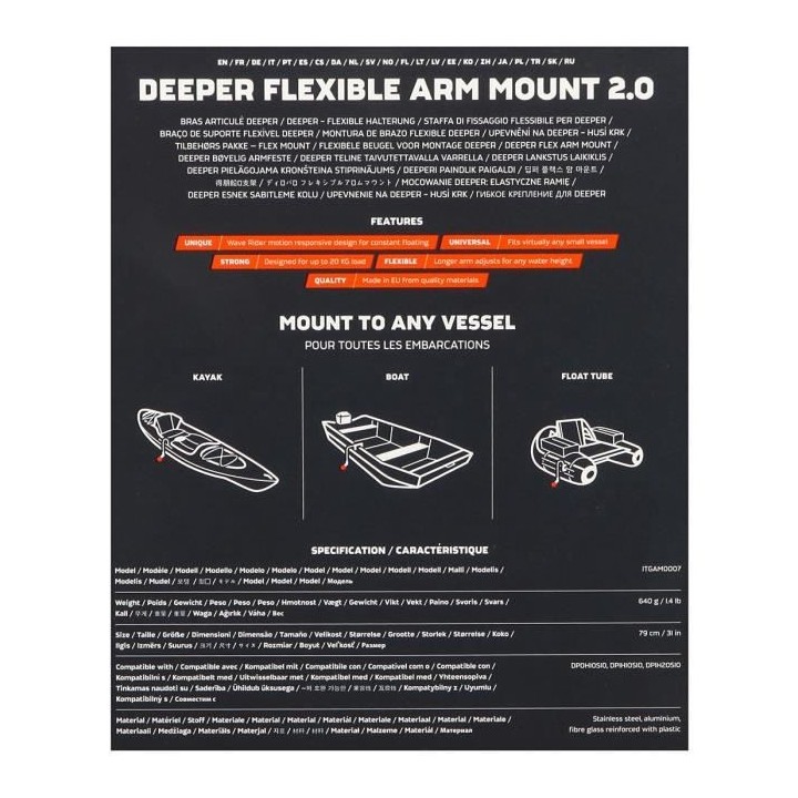 DEEPER Bras Fixation Sonde Flexible Gen2