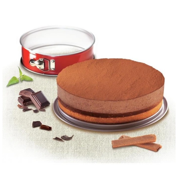 TEFAL Moule a charniere Delibake en acier - Ø 17 cm - Rouge et gris