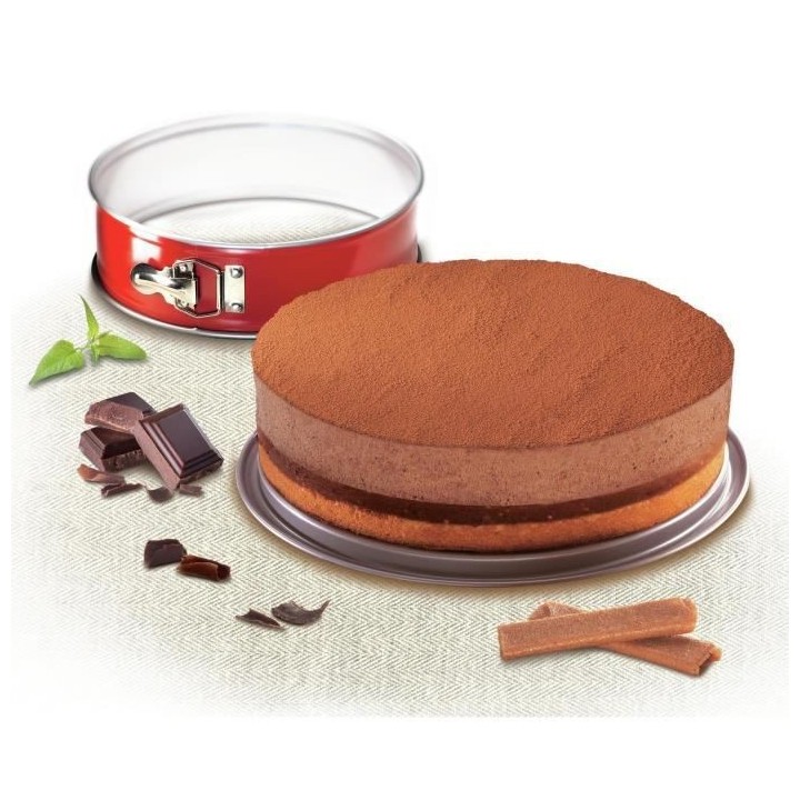 TEFAL Moule a charniere Delibake en acier - Ø 25 cm - Rouge et gris
