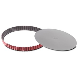 TEFAL Moule a tarte Delibake en acier - Ø 28 cm - Rouge et gris - Fon