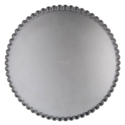 TEFAL Moule a tarte Delibake en acier - Ø 28 cm - Rouge et gris - Fond amovible