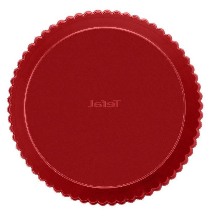 TEFAL Moule a tarte Delibake en acier - Ø 28 cm - Rouge et gris - Fon
