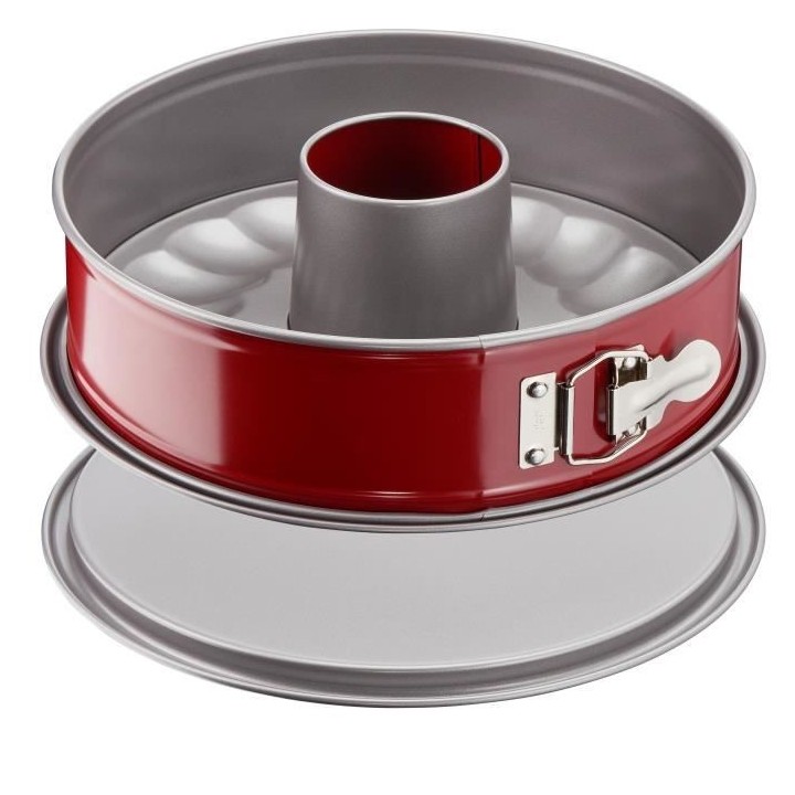 TEFAL Moule a savarin Delibake en acier - Ø 25 cm - Rouge et gris - A