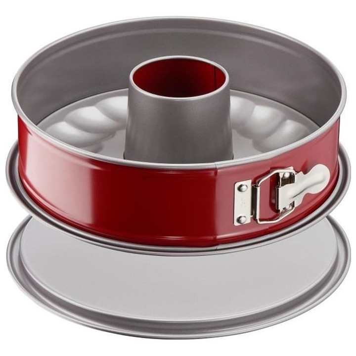 TEFAL Moule a savarin Delibake en acier - Ø 27 cm - Rouge et gris - A