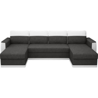 Canapé d'angle panoramique convertible 5 places JAMES - Simili et tis