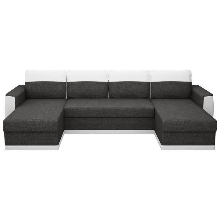 Canapé d'angle panoramique convertible 5 places JAMES - Simili et tis