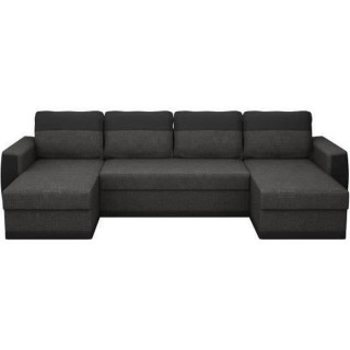 Canapé d'angle panoramique convertible 5 places JAMES - Simili et tis