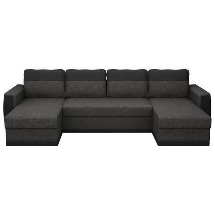 Canapé d'angle panoramique convertible 5 places JAMES - Simili et tis