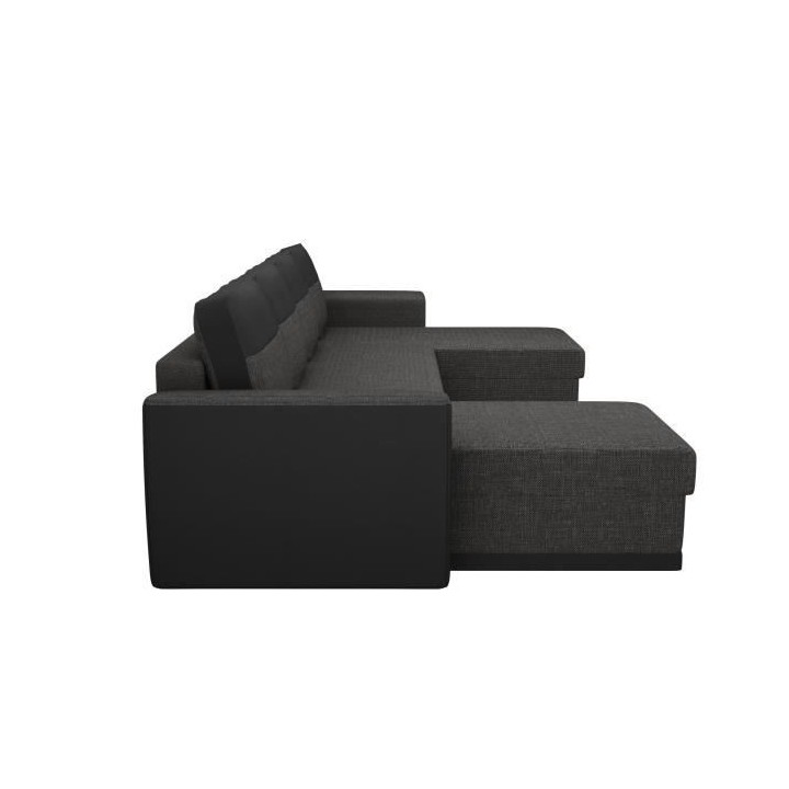 Canapé d'angle panoramique convertible 5 places JAMES - Simili et tis