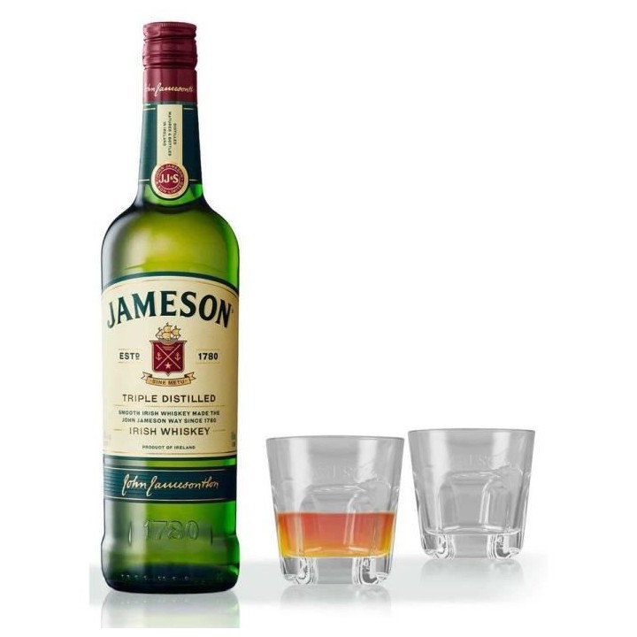 Jameson irish Whiskey - Blended Whiskey - 40%vol - 70cl - Coffret avec