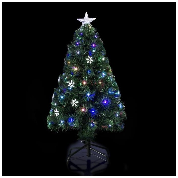 Sapin Fibre Optique flocons Vilnius - 120 cm - Vert