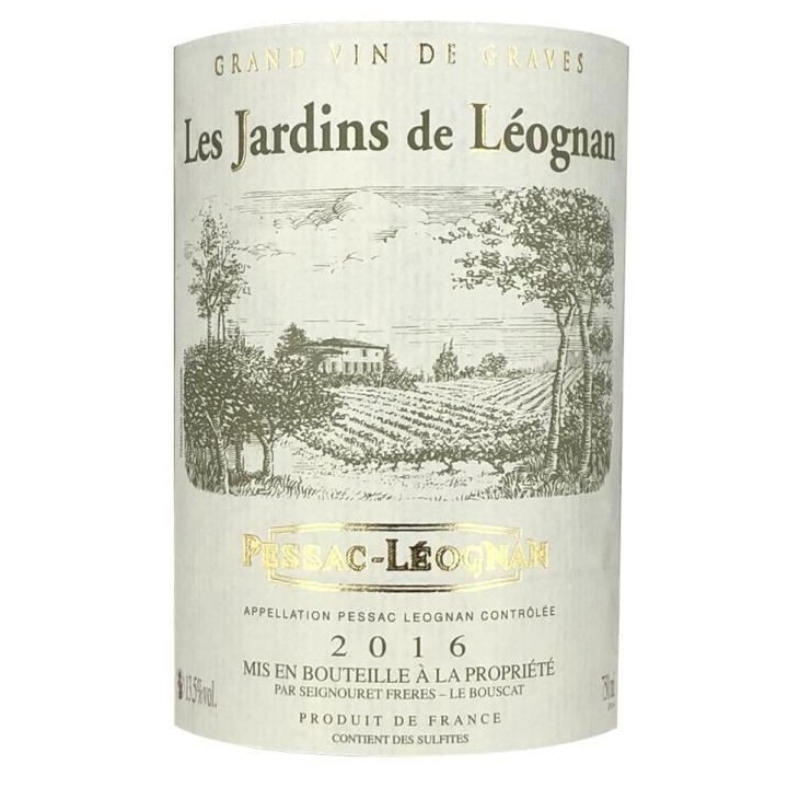 Les Jardins de Léognan 2016 Pessac Léognan - Vin rouge de Bordeaux