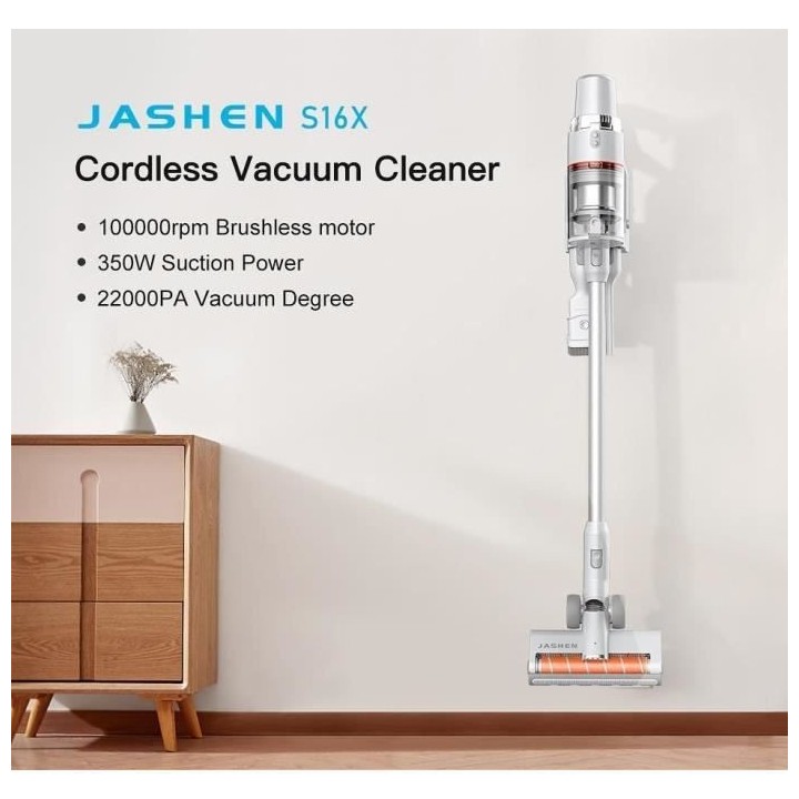 Jashen S16X - Aspirateur balai sans Fil - 350W - Affichage LED - Mode