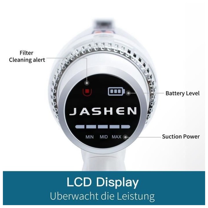 Jashen S16X - Aspirateur balai sans Fil - 350W - Affichage LED - Mode