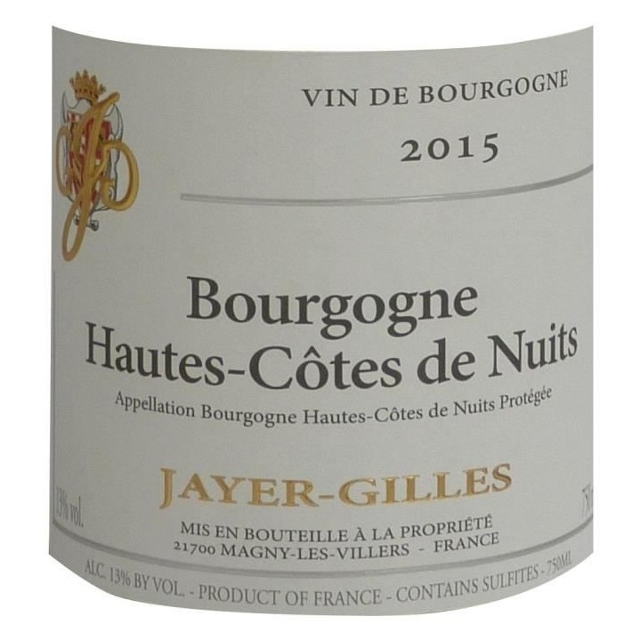 Jayer-Gilles 2015 Bourgogne Hautes-Côtes de Nuits - Vin rouge de Bour