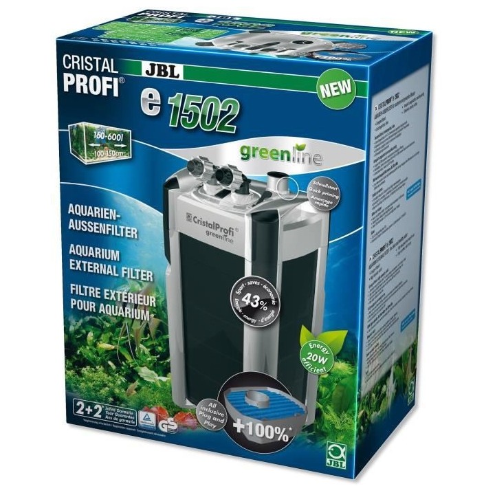 JBL, Filtre extérieur Cristalprofi E1502 Greenline pour aquarium de 2