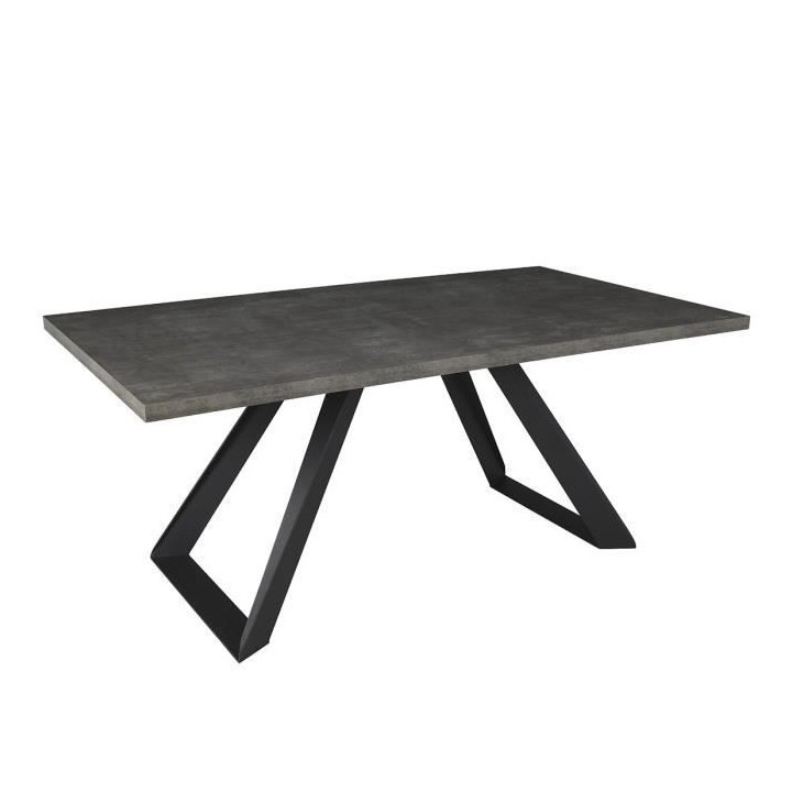 Table a manger fixe AMY - Rectangulaire - en métal noir - 8 personnes