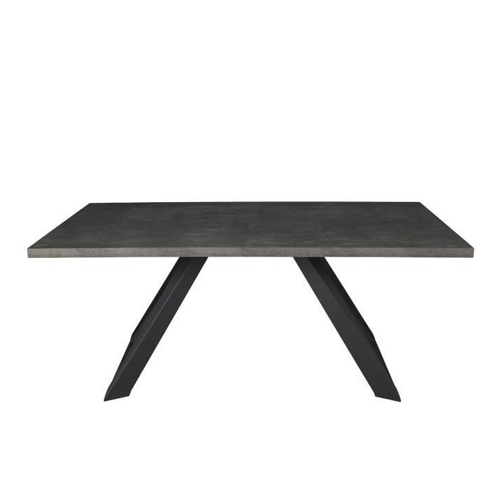 Table a manger fixe AMY - Rectangulaire - en métal noir - 8 personnes