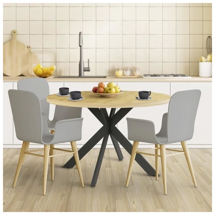 Table a manger - Ronde - Scandinave - CESAME - L 120 x P 75 x H 69 cm