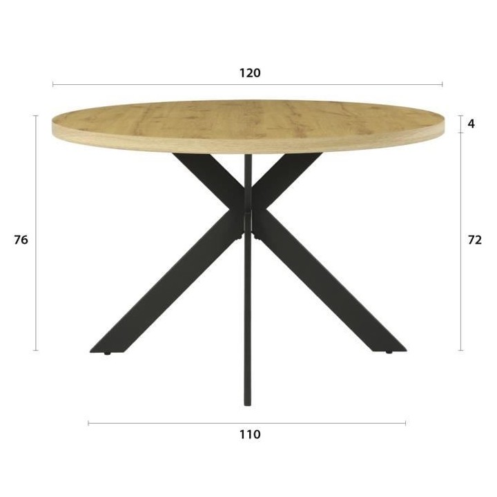 Table a manger - Ronde - Scandinave - CESAME - L 120 x P 75 x H 69 cm