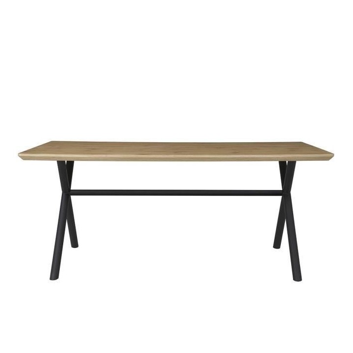 Table a manger fixe CROSS- Rectangulaire - Mélaminé Décor chene et