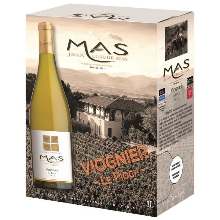 Bag In Box Jean Claude Mas Le Pioch Viognier 2020 Pays d'Oc - Vin blan