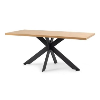 Table a manger fixe RAVEN - Décor chene et métal gris antracite- Sty