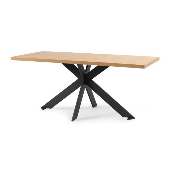 Table a manger fixe RAVEN - Décor chene et métal gris antracite- Sty