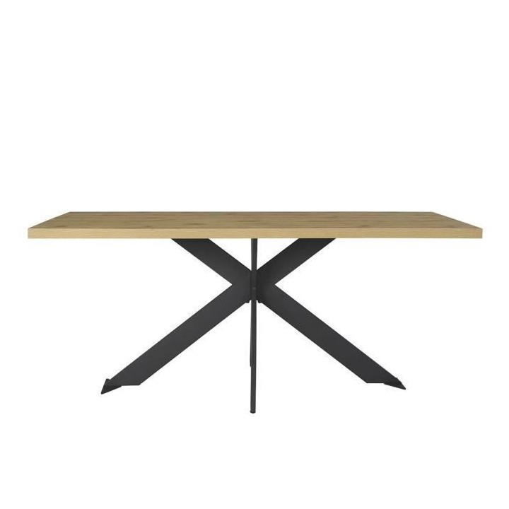 Table a manger fixe RAVEN - Décor chene et métal gris antracite- Sty