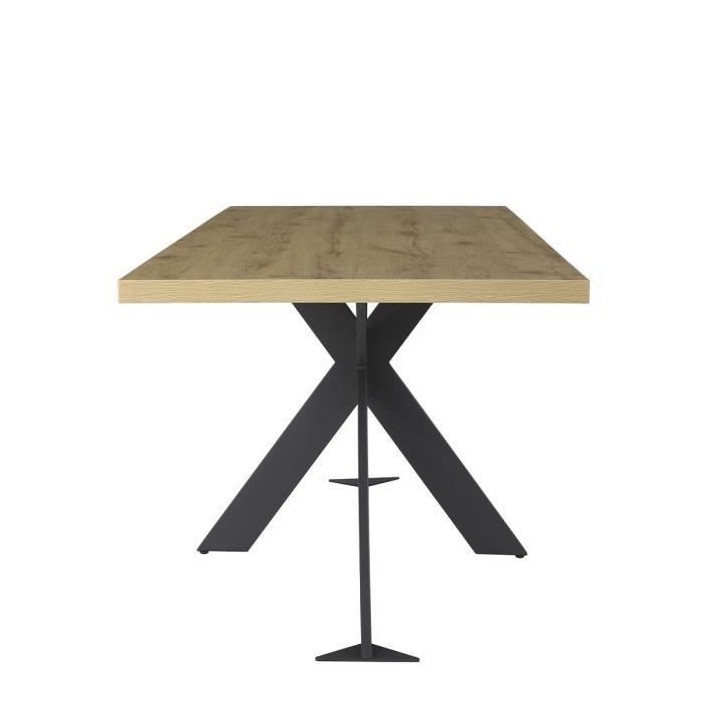 Table a manger fixe RAVEN - Décor chene et métal gris antracite- Sty