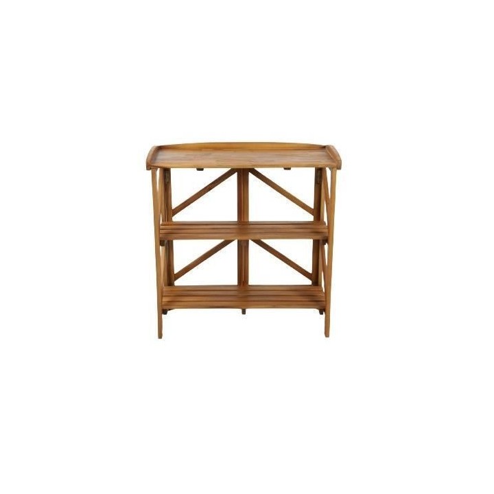 Desserte de service pliante en acacia avec plateau - 40x82x84 cm - Boi