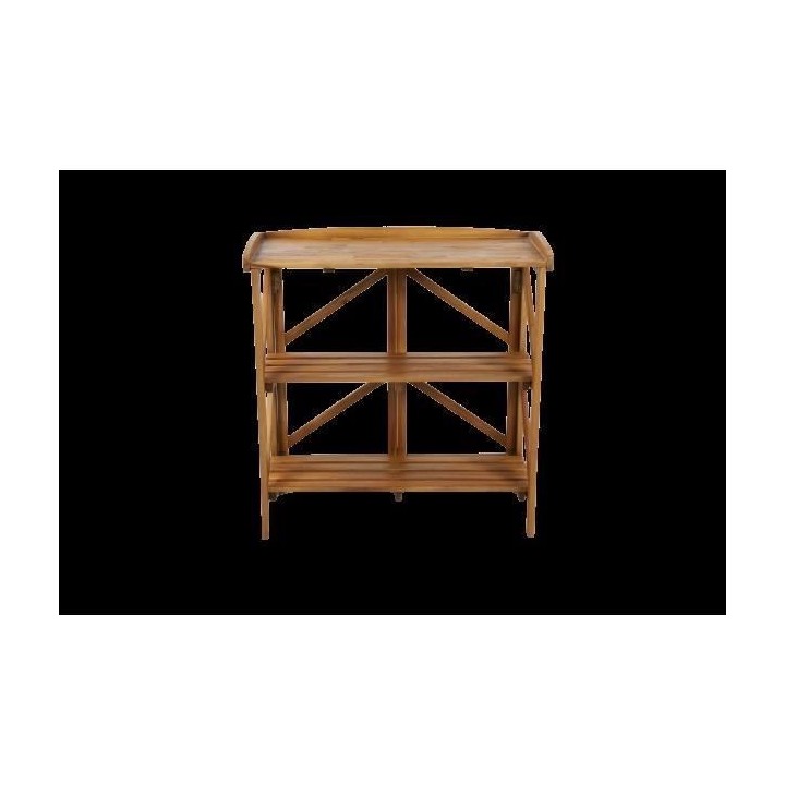 Desserte de service pliante en acacia avec plateau - 40x82x84 cm - Boi