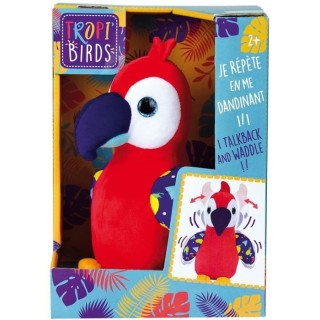 JEMINI Tropi Birds Peluche perroquet ara rouge qui répete et se dandi