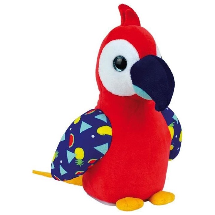 JEMINI Tropi Birds Peluche perroquet ara rouge qui répete et se dandi