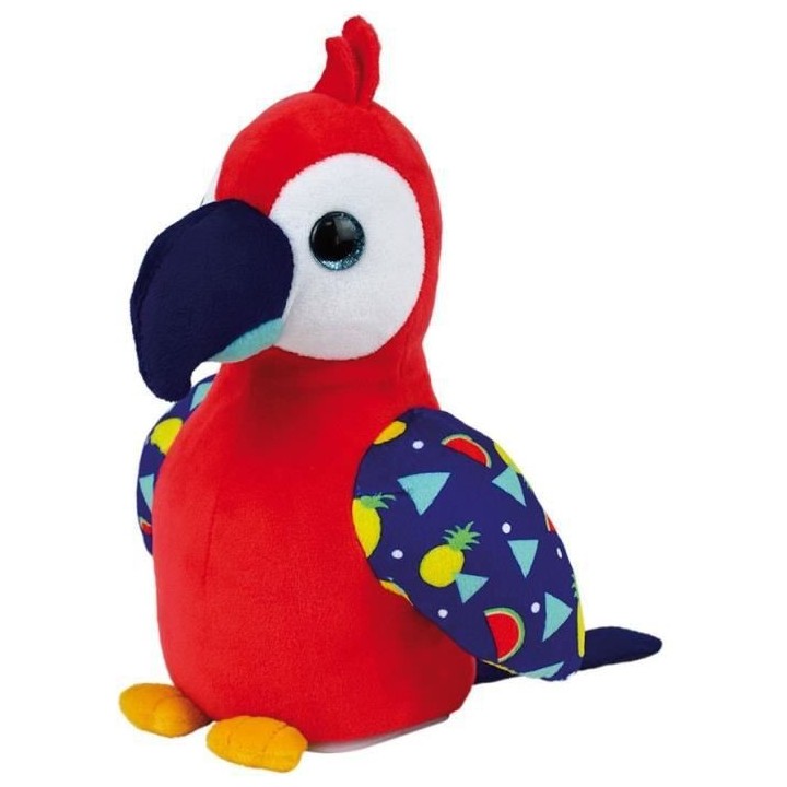 JEMINI Tropi Birds Peluche perroquet ara rouge qui répete et se dandi