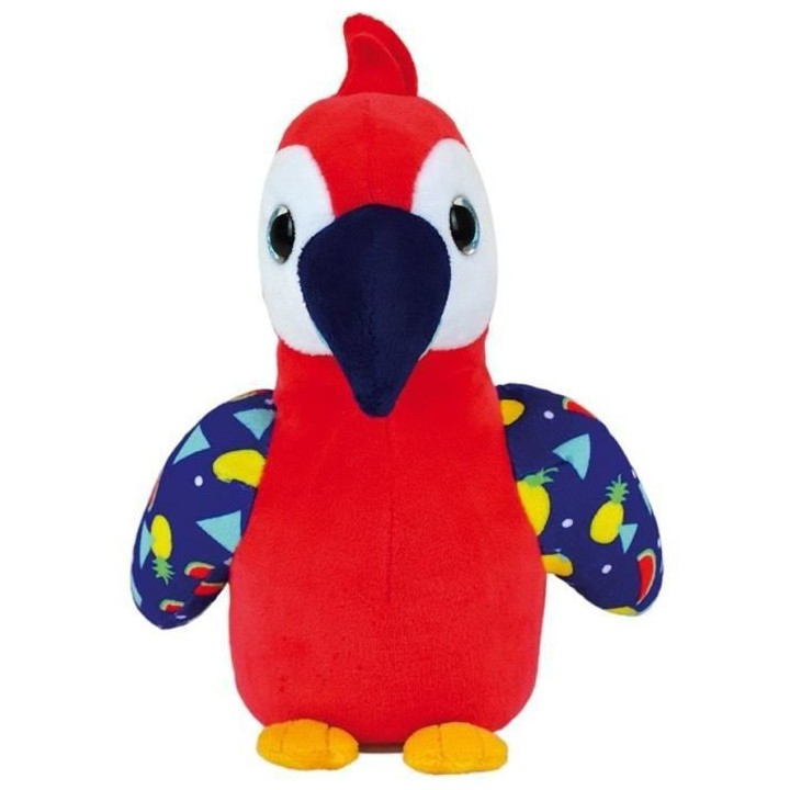 JEMINI Tropi Birds Peluche perroquet ara rouge qui répete et se dandi
