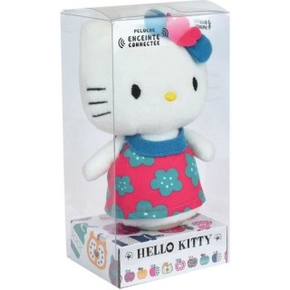 HELLO KITTY Peluche +/- 11 cm avec enceinte bluetooth - Robe rose ou b