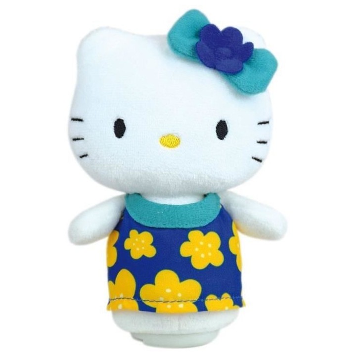 HELLO KITTY Peluche +/- 11 cm avec enceinte bluetooth - Robe rose ou b
