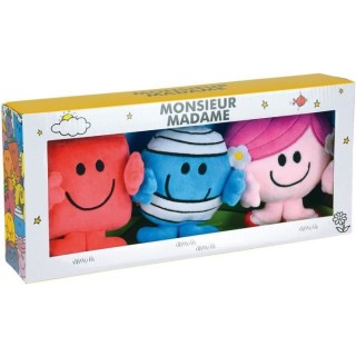 JEMINI Monsieur Madame Coffret cadeau 3 peluches +/- 12 cm : Mme câli