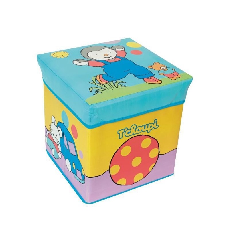 Fun House T'choupi tabouret rangement ardoise pour enfant