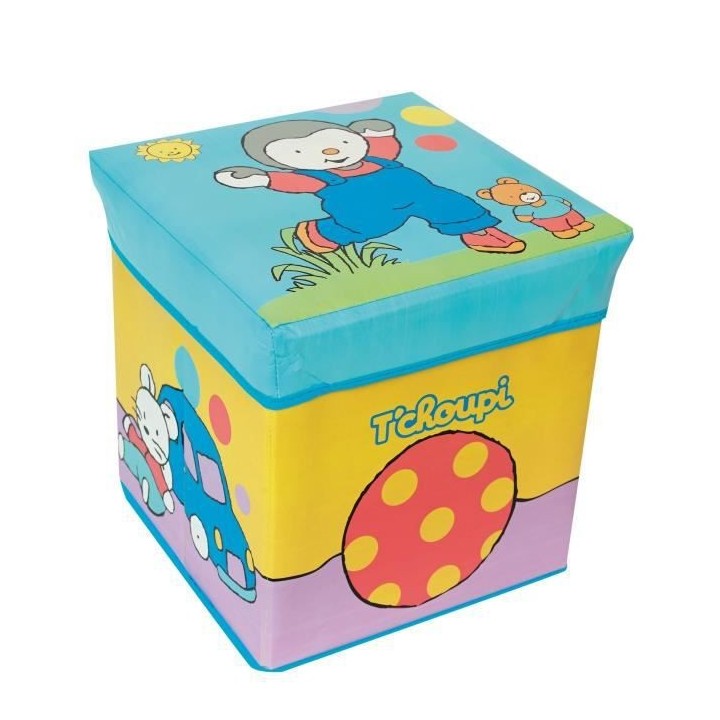Fun House T'choupi tabouret rangement ardoise pour enfant