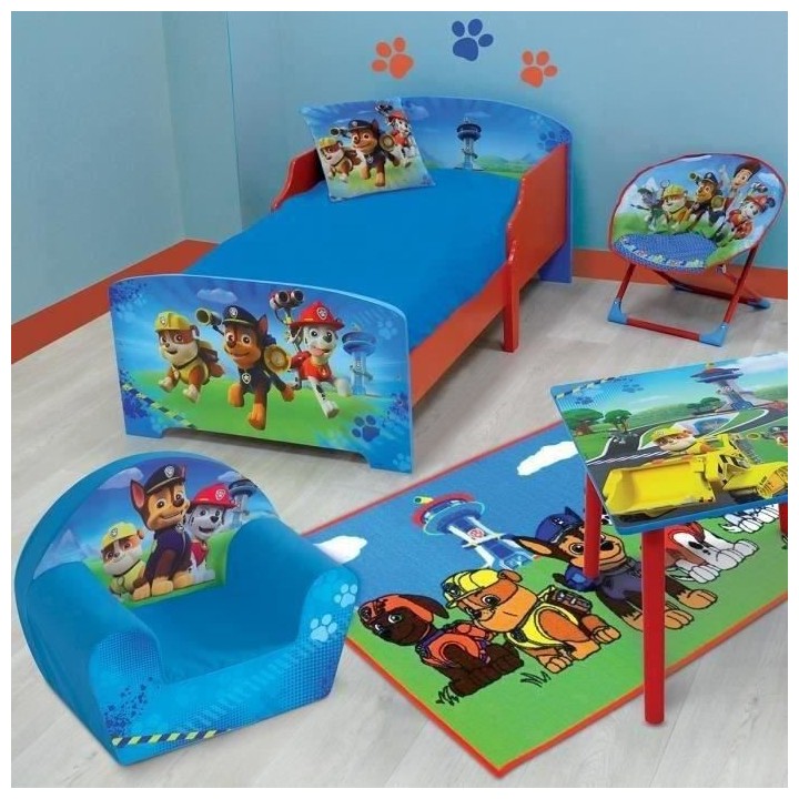 PAT PATROUILLE Lit avec lattes pour enfant 70 x 140 cm