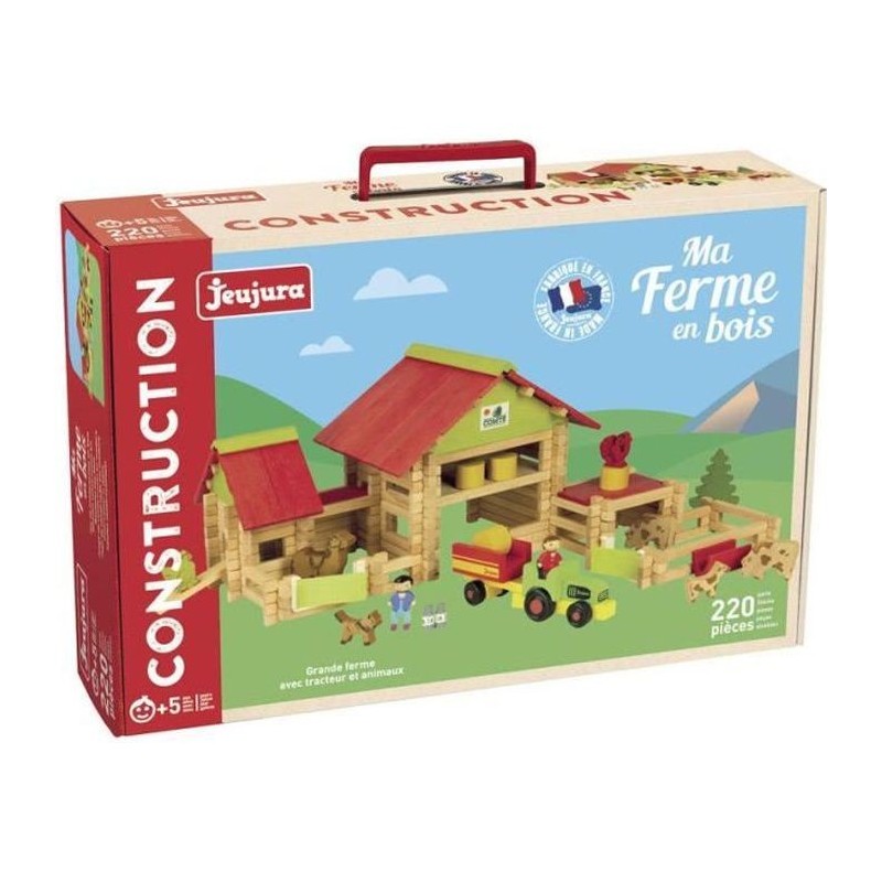 JEUJURA Grande ferme avec tracteur et animaux - 220 pieces