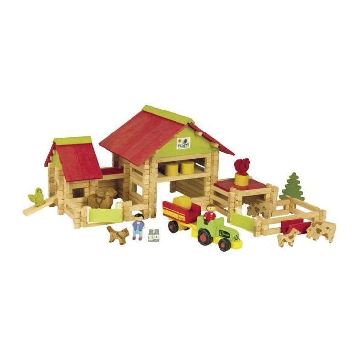 JEUJURA Grande ferme avec tracteur et animaux - 220 pieces