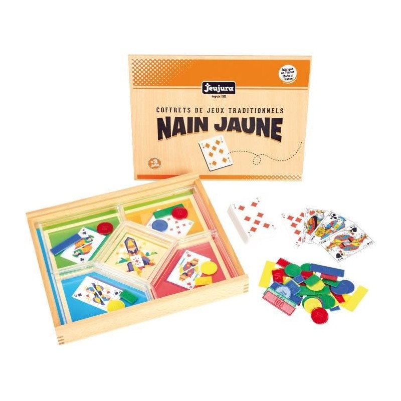 Jeu du nain jaune - Coffret en bois - Jeu de société classique - JEUJURA