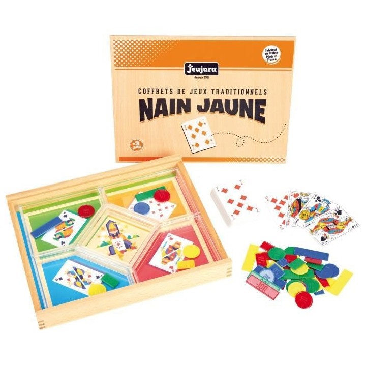 Jeu du nain jaune - Coffret en bois - Jeu de société classique - JEU
