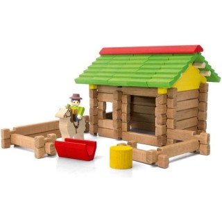 JEUJURA Mon Premier Chalet En Bois - 64 Pieces En Bois