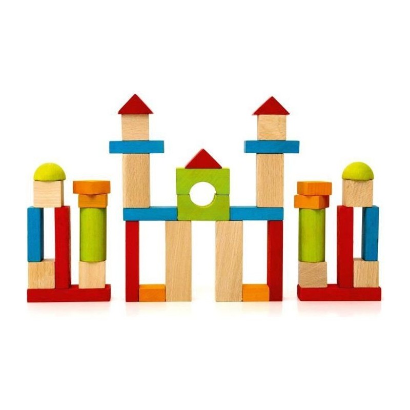 JEUJURA - Jeu de Construction en Bois, 40 Pieces