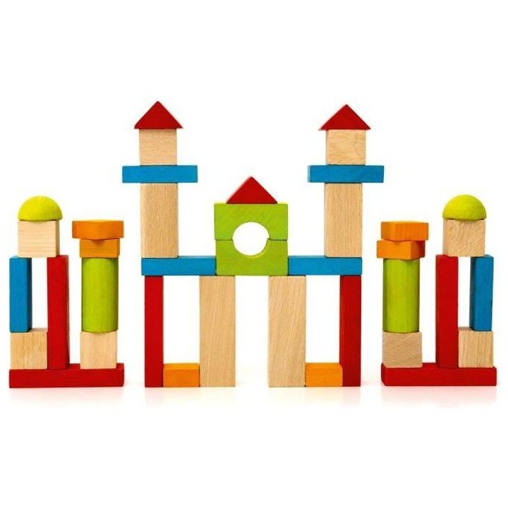 JEUJURA - Jeu de Construction en Bois, 40 Pieces