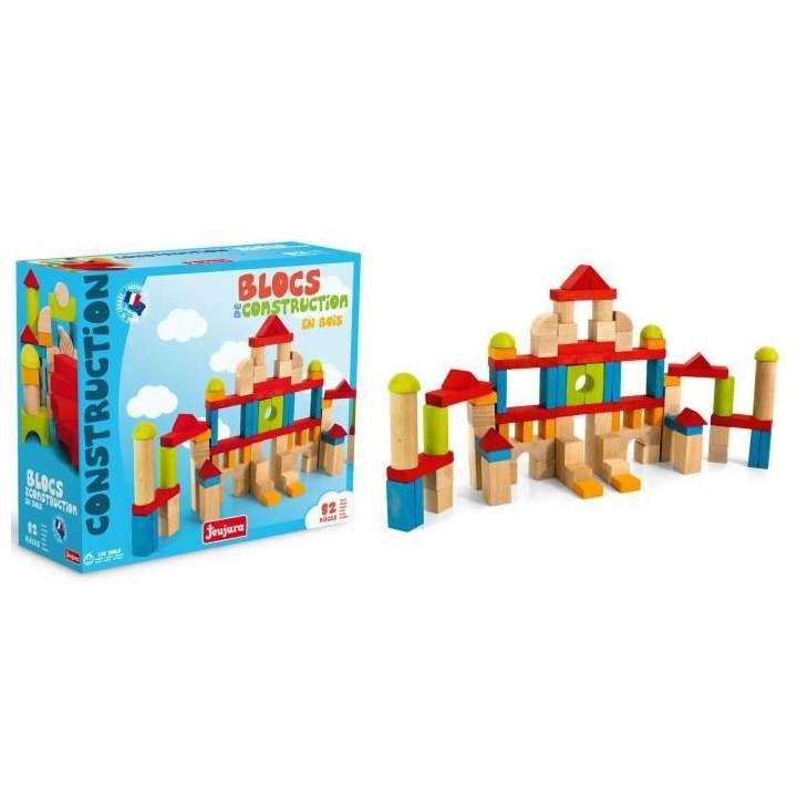 JEUJURA - Jeu de Construction en Bois, 82 Pieces